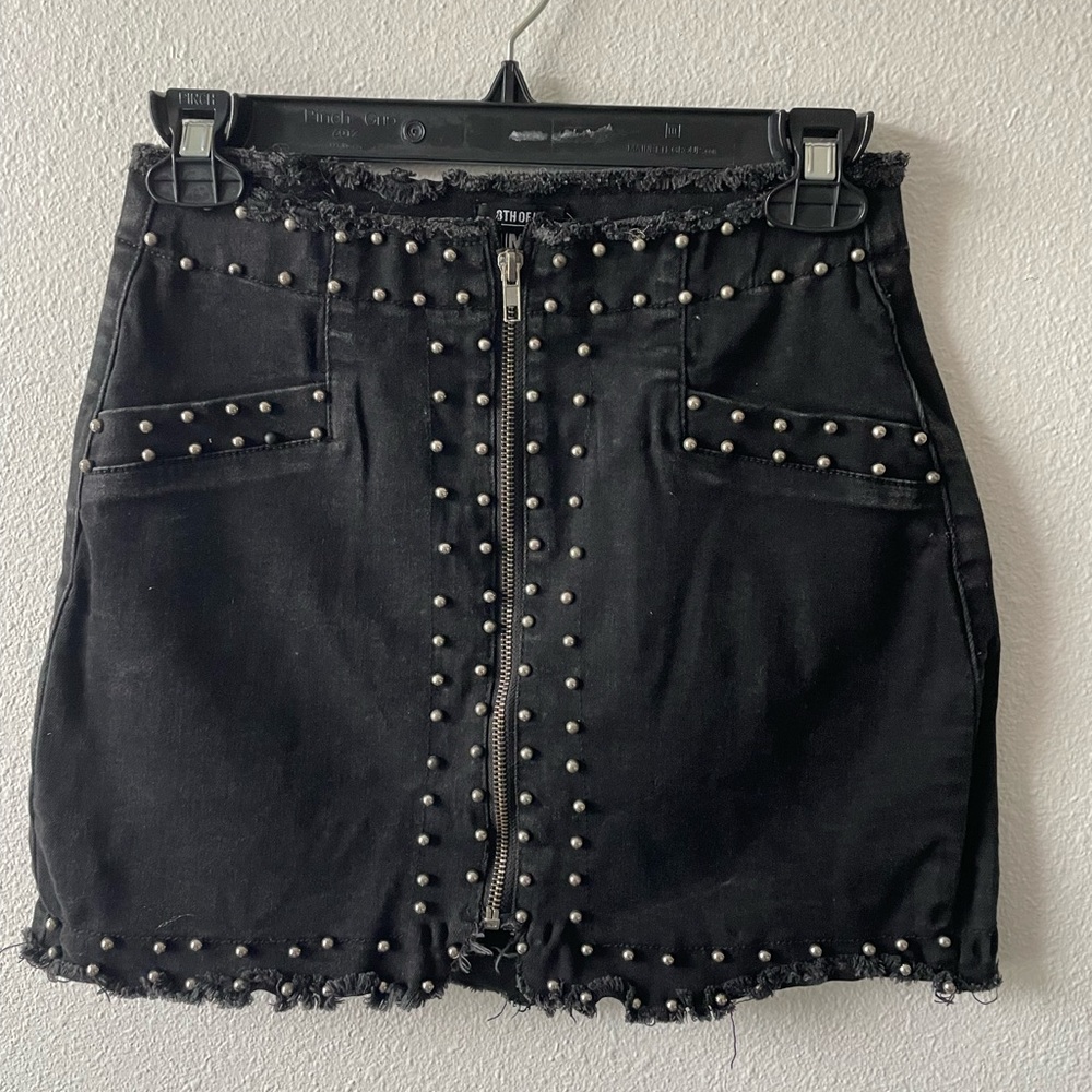 Black Denim Mini Skirt
